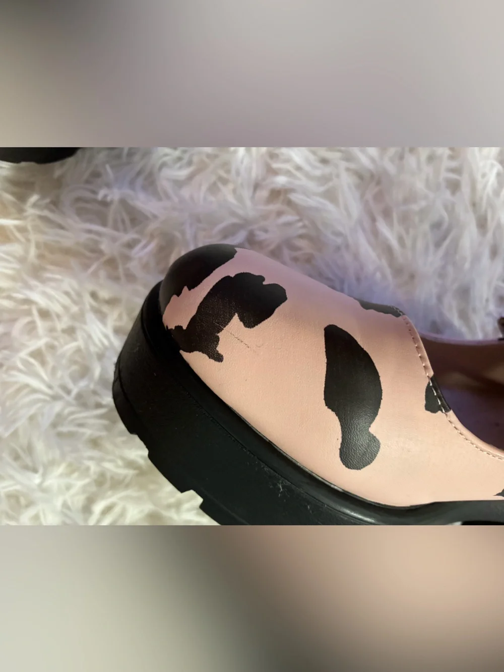 Dolls Kill Koi Harajuku Lolita Cow Kawaii Print Platform Chunky Heel Mary Jane 6